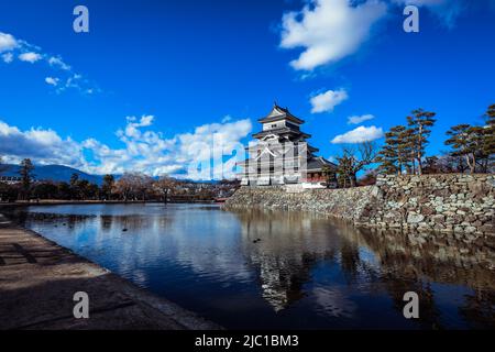 Amazing View to the Matsumoto Castle Stock Photo