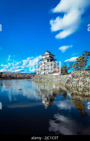 Amazing View to the Matsumoto Castle Stock Photo