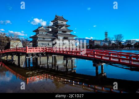 Amazing View to the Matsumoto Castle Stock Photo