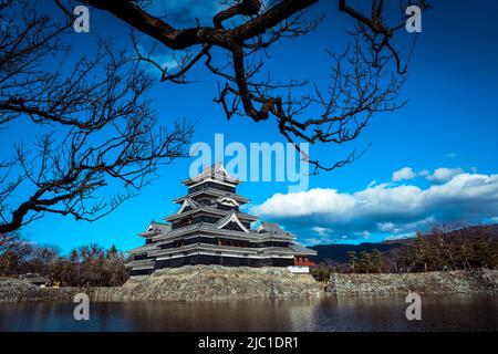 Amazing View to the Matsumoto Castle Stock Photo