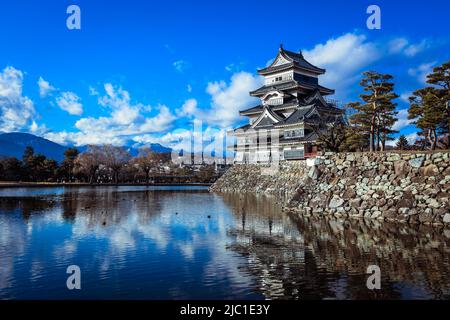 Amazing View to the Matsumoto Castle Stock Photo