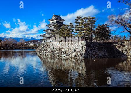 Amazing View to the Matsumoto Castle Stock Photo