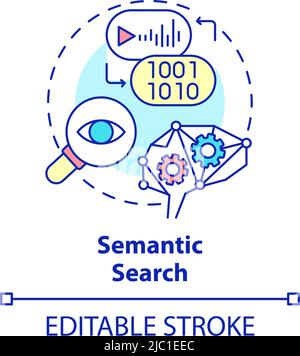 Semantic search concept icon Stock Vector