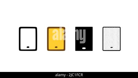 Tablet icon set in different styles. Device or gadget vector illustration isolated on white background. Stock Vector