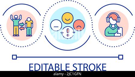Dealing with teenage mood swings loop concept icon Stock Vector