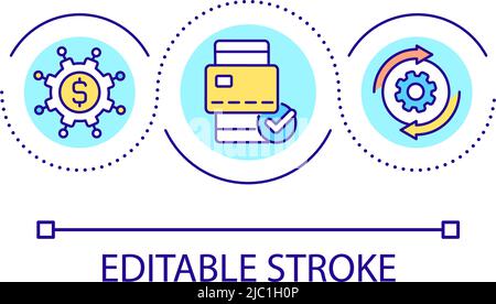 Online payment loop concept icon Stock Vector