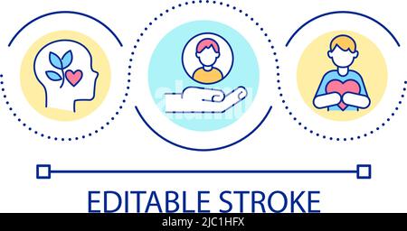 Develop healthy mindset loop concept icon Stock Vector