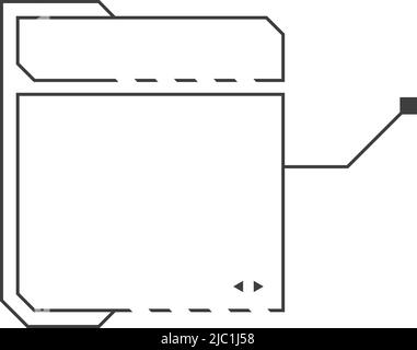 Blank message box callout. Black line element Stock Vector