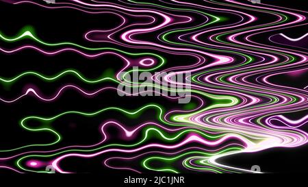 Fuzzy psychedelic color, curves and wave, design with 3d design. Background, Natural color. Glitch concept for ads, event and poster Stock Photo