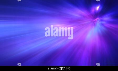 Metaphysical Space travel effect, neon light speed with vanishing point, blur, web banner with 3d design. Galaxy and stars, Natural color. 3d design f Stock Photo