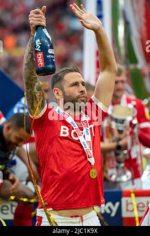 LONDON, ENGLAND - MAY 29: Steve Cook of Nottingham Forest celebrates following their sides victory in the Sky Bet Championship Play-Off Final match be Stock Photo