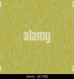 Seamless vector pattern with curve texture on bright green background. Simple wavy line wallpaper design. Decorative artistic canvas fashion textile. Stock Vector