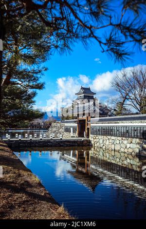 Amazing View to the Matsumoto Castle Stock Photo