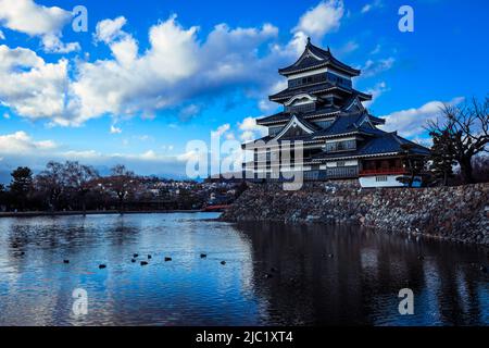 Amazing View to the Matsumoto Castle Stock Photo