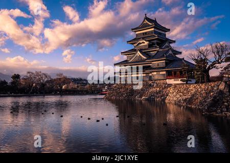 Amazing View to the Matsumoto Castle Stock Photo