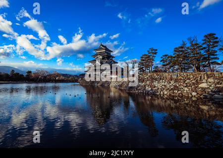 Amazing View to the Matsumoto Castle Stock Photo