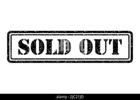 Square grunge black sold out stamp. Sold out stamp isolated on white ...