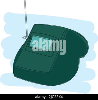 welding equipment with welding mask Stock Vector