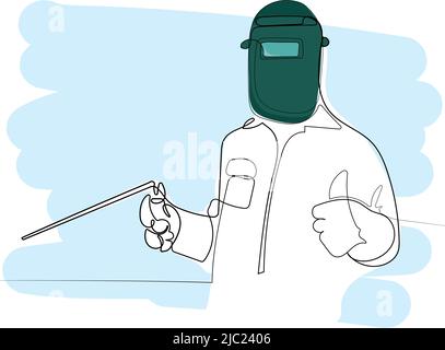 welding equipment with welding mask Stock Vector