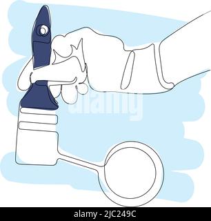 Continuous one line drawing of tools for builders Stock Vector