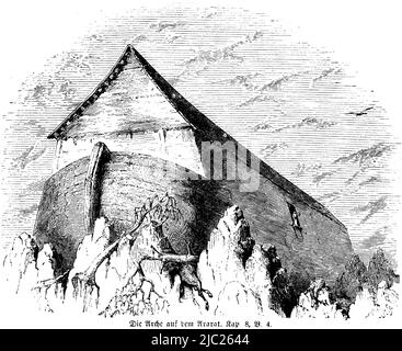 Montagne di Ararat, Bibbia, Antico Testamento, primo Libro di Mosè, Genesi,  Capitolo 8, versetto 4, Illustrazione storica 1850 Foto stock - Alamy