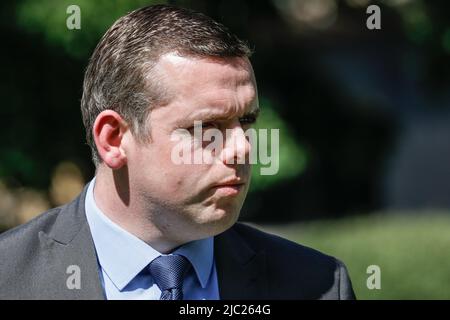 Douglas Ross, Leader of the Scottish Conservative Party, British politician, close up of face, in Westminster, London, UK Stock Photo