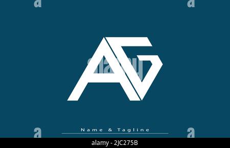 Alphabet letters Initials Monogram logo AG , GA Stock Vector