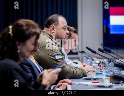 2022-06-09 15:07:08 THE HAGUE - Ukrainian parliament speaker Ruslan Stefanchuk during his visit to the Senate. ANP REMKO DE WAAL netherlands out - belgium out Stock Photo