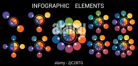 Infographic elements, step by step, colorful circles in circle Stock Vector