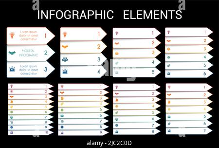 Templates infographics horizontal arrows. Infographic elements. Stock Vector