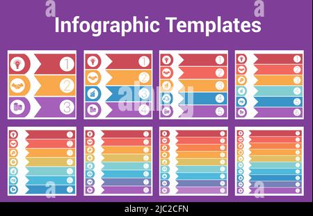 Infographic Templates from colorful horizontal arrows. Stock Vector