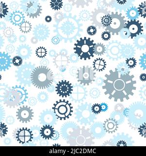 Seamless background with gears on white background Stock Vector