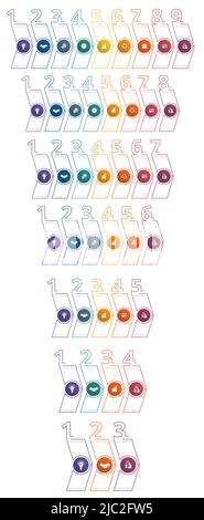 Infographic sets of numbered arrows Stock Vector