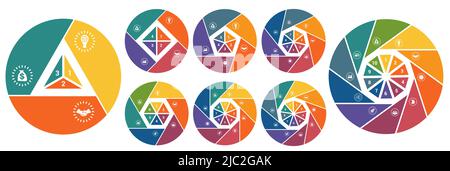 Pie chart for infographics , templates isolated Stock Vector