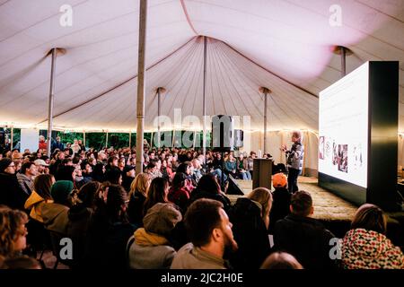 Copenhagen, Denmark. 27th, May 2022. The British neurobiologist and feminist Gina Rippon seen at a talk during the Danish science festival Bloom Festival 2022 in Copenhagen. (Photo credit: Gonzales Photo - Malthe Ivarsson). Stock Photo