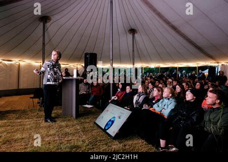 Copenhagen, Denmark. 27th, May 2022. The British neurobiologist and feminist Gina Rippon seen at a talk during the Danish science festival Bloom Festival 2022 in Copenhagen. (Photo credit: Gonzales Photo - Malthe Ivarsson). Stock Photo