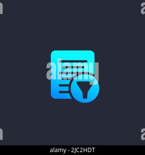 Data filtering icon for web Stock Vector