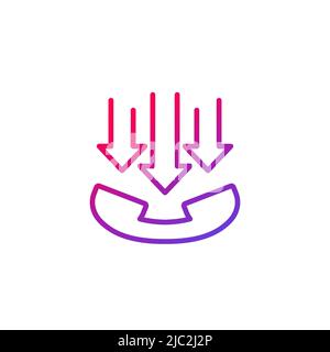 incoming calls line icon, vector Stock Vector