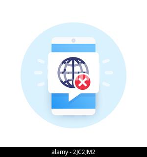disconnect or offline, no internet access vector Stock Vector