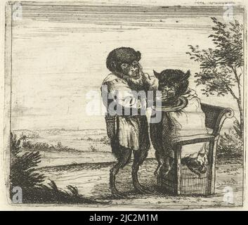 A monkey, print maker Quirin Boel, David Teniers II, 1635 1690