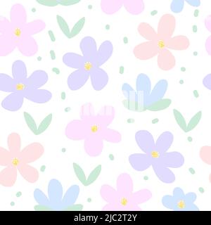 Abstract flowers seamless pattern, art botanical vector background, design for fashion, fabric, wallpaper Stock Vector