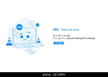 A vector illustration of Website Error Page 404 Stock Vector