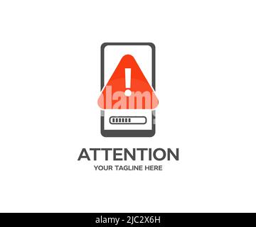 Caution alarm set, danger sign collection, attention, mobile logo design. Hazard warning symbol vector design and illustration. Stock Vector