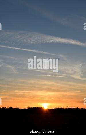 Sunset over Port Issac Cornwall England uk Stock Photo