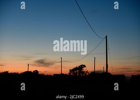 Sunset over Port Issac Cornwall England uk Stock Photo