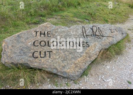 The Coldstones Cut by Andrew Sabin, Greenhow Hill, Pateley Bridge, Harrogate, North Yorkshire, UK. Stock Photo