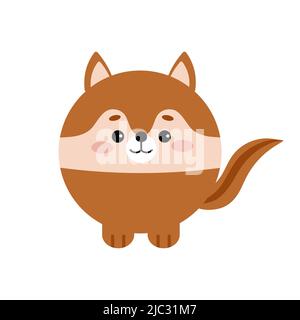 Circle chipmunk forest animal face icon isolated on white background. Stock Vector
