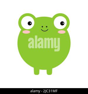 Circle frog forest animal face toad icon isolated on white background. Stock Vector