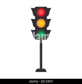 Icons depicting typical horizontal traffic signals with green light in ...
