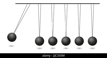 Balancing balls Newton's cradle icon. Vector illustration isolated on white background Stock Vector